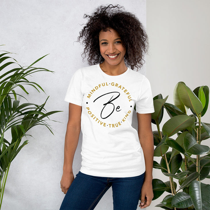 Positivity front and back - Unisex Staple T-Shirt | Bella + Canvas 3001 - Cannon Custom Printing