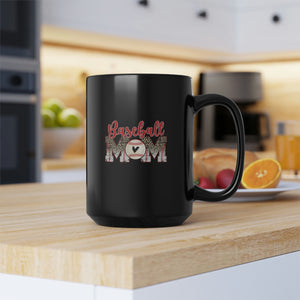 Baseball Mom 01 - Black Mug, 15oz - Cannon Custom Printing